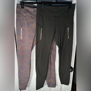 Lot of 2 Athleta Rainer Reflective Tight Women’s Size Large Tall LT Legging